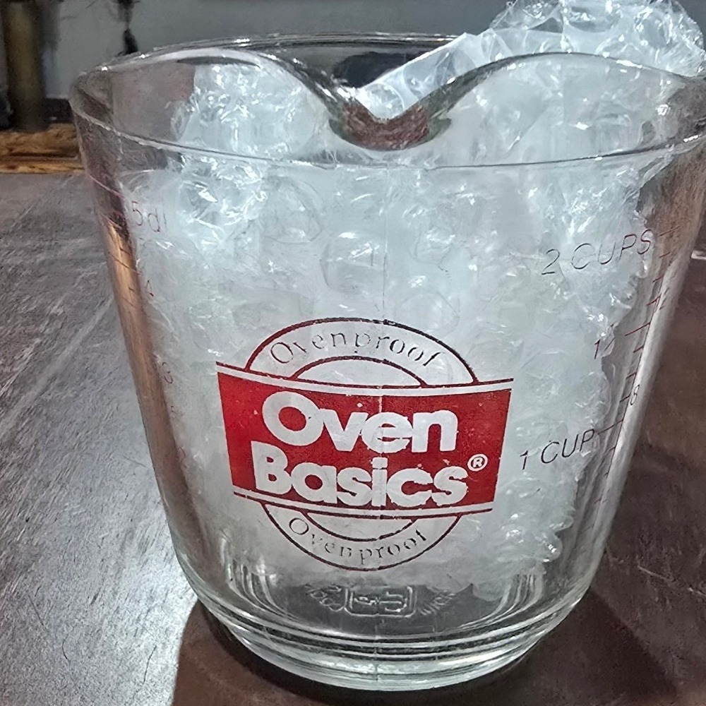 Anchor Hocking Oven Basics Glass Measuring Cup 2 Cup 16oz 500ml Clear Red Print